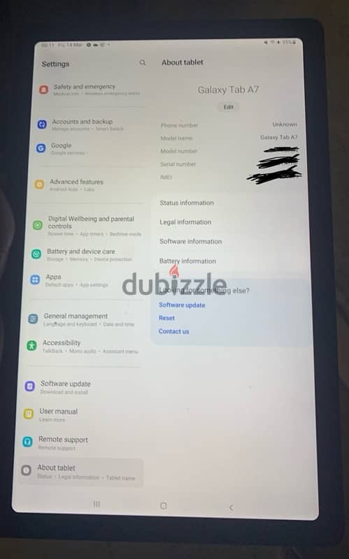 Samsung galaxy tab A7 حالته ممتازة 1