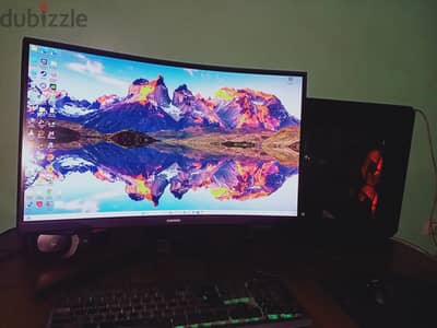 كمبيوتر جيمنك 2060s. vrm8 وشاشة سامسنج اوديسي 144hz. g5 بوصة27 كيرف