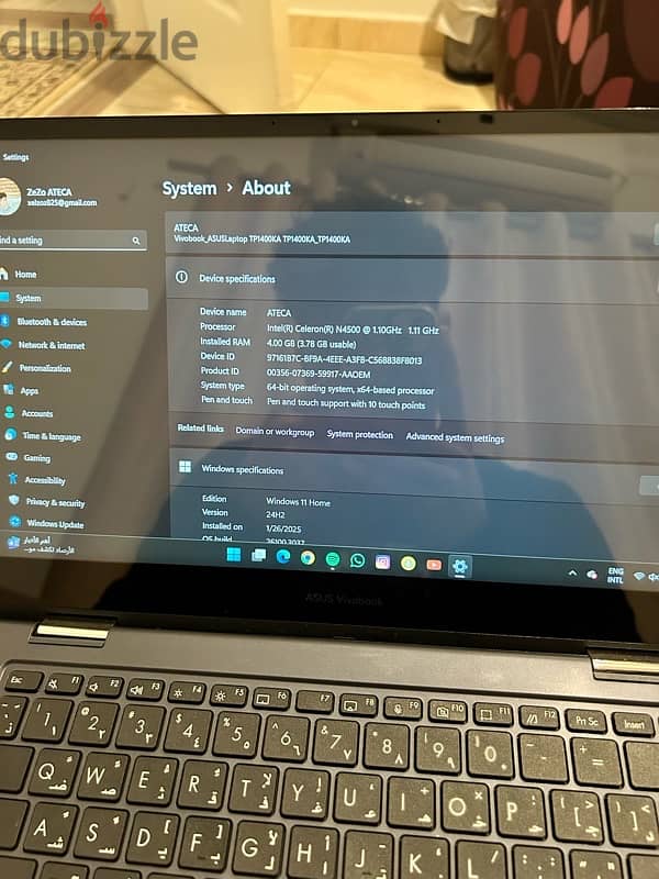 Asus vivobook 14 Flip كسر زيرو استعمال شهرين شاشه oled 4