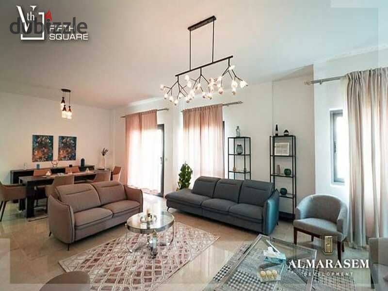 3-bedroom apartment - fully finished - with air conditioners - immediate delivery - for sale in Al Marasem Compound, in installments - Fifth Square 0