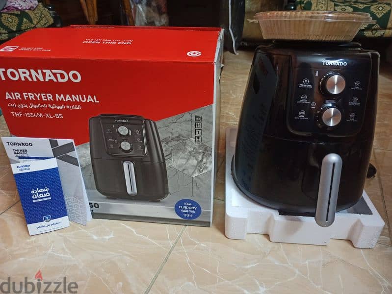 TORNADO Air Fryer  1550 Watt 4 Liter Manual Control Black 2