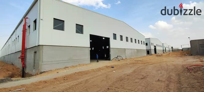 Receive Your Factory Ready For Operation On Land 96,000 Sqm, 12 Truss On 58,968 Sqm, 6 Megawatt Electricity In Industrial Compound In 10th Of Ramadan