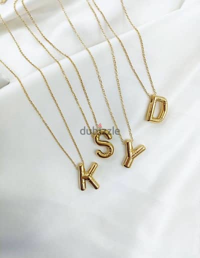 bubble letter necklace