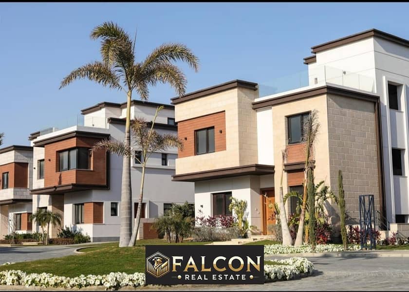 For sale twin house with a 5% down payment in a prime location in the heart of the Fifth Settlement in Azhar Compound, near Cairo Airport 0