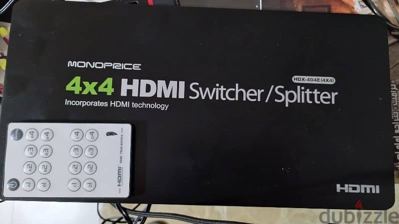 موزع HDMI أربعة أجهزة على أربعة شاشات 0