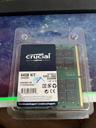 64GB kit 2x32 DDr4 -2666