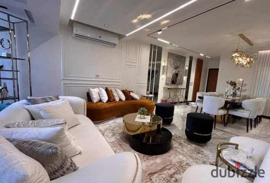 In Heliopolis, for sale, a 3-bedroom apartment, fully finished with air conditioners and a kitchen, with a down payment of 1,300,000 and the rest in i 0