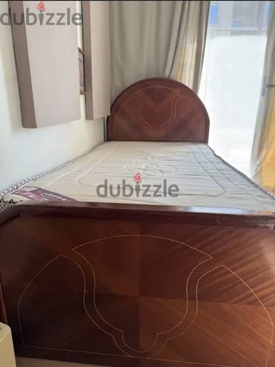 Bed zan wood & mattress Size 190x100 and the mattress is like new