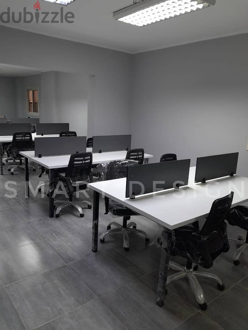 مكتب workstation خشب mdf اسباني 4 افراد 2