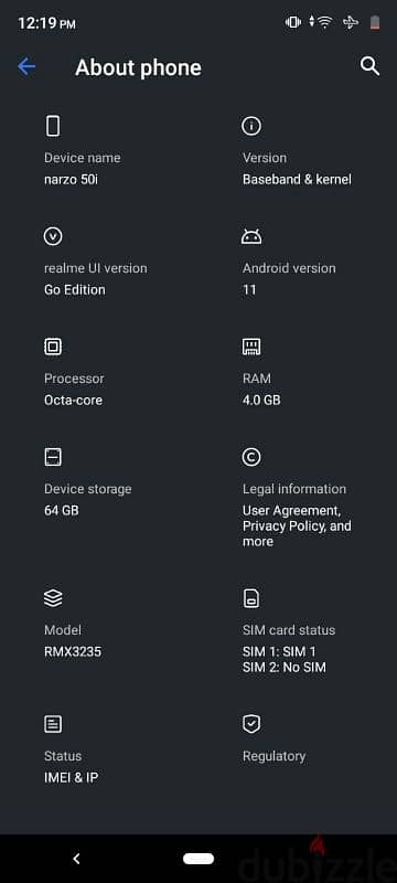 ريلمي Narzo50i حاله ممتازه 9