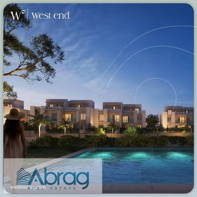 For sale, a townhouse villa in a distinguished location on top of a hill, 5% down payment, 8-year installments, West End, Sheikh Zayed