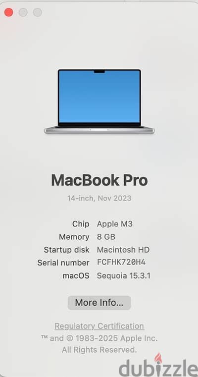 Macbook pro M3 14 inch - Cycle Count 32