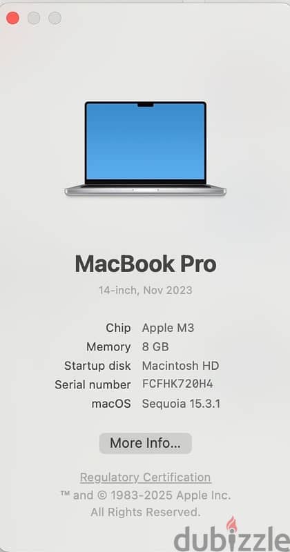 Macbook pro M3 14 inch - Cycle Count 32 1