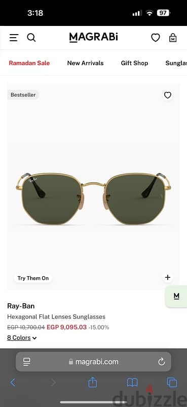 Ray Ban Hexagonal Flat Lenses Sunglasses 4