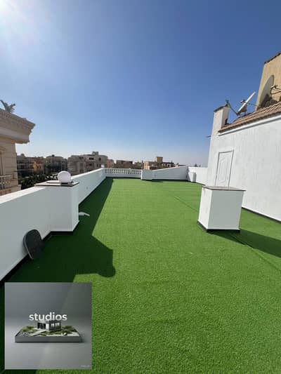 roof studio for rent with garden view in Banfsaj 12, New Cairo, prime location