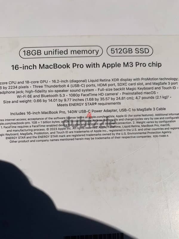 MacBook Pro 16 inch M3 Pro 1