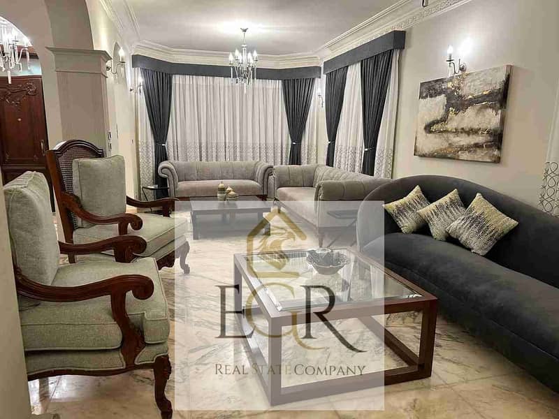 A furnished villa in Al Rehab" is for rent  0