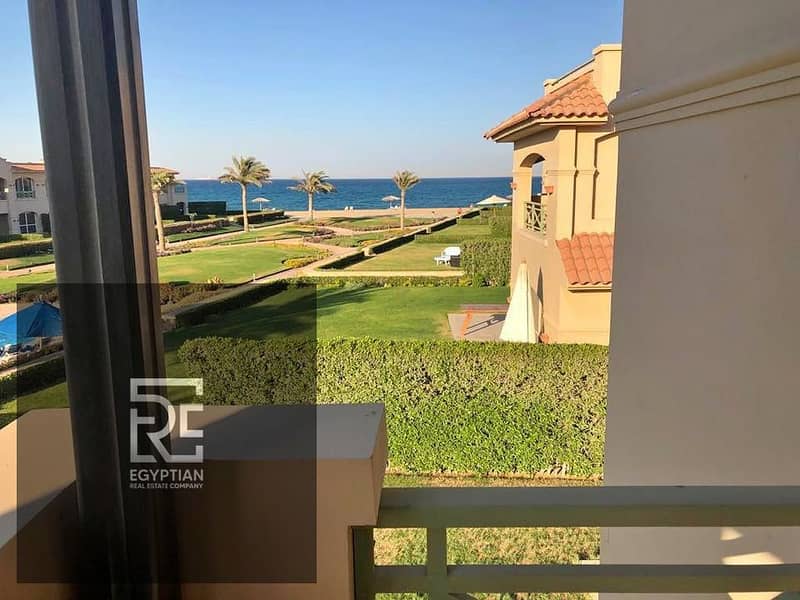 Chalet for sale in Ain Sokhna directly on the sea in La Vista Gardens village next to Porto Sokhna divided into 3 rooms ready for to move 0