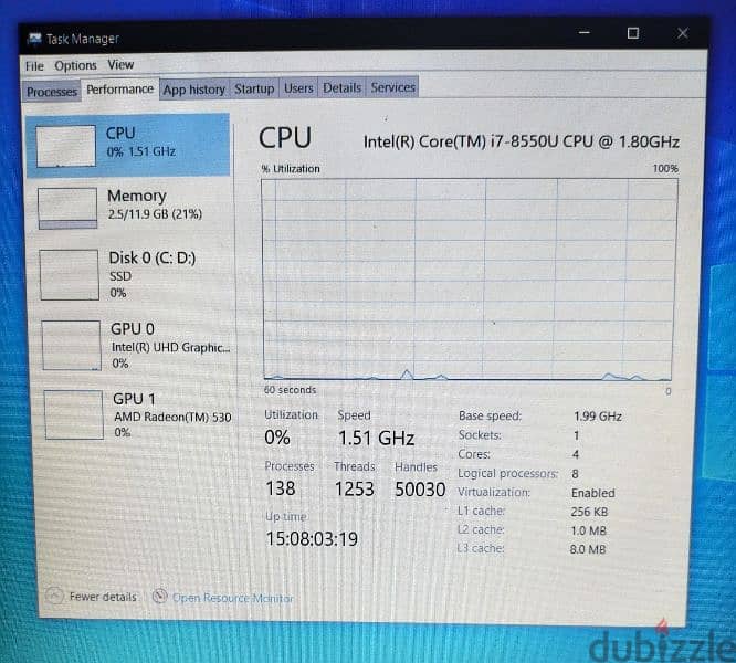 Lenovo Cor i7 - 8th - u Ram 12 giga Hard SSD 500 GPU AMD 4 giga 1