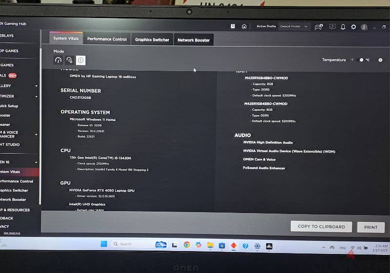 hp RTX 4050 i5-13420H 16gb ram 1