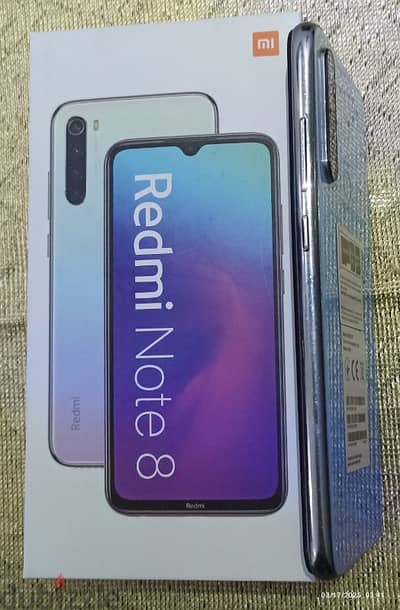 موبايل شاومي بحالة الجديد بالكرتونة و كافة ملحقاته xiaomi redmi note 8