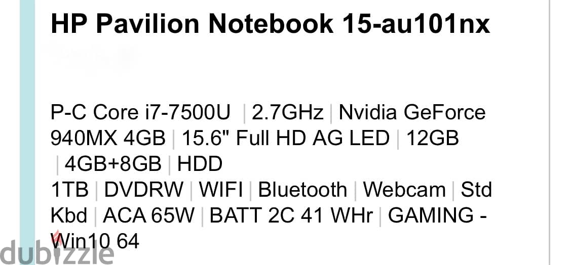 HP pavilion Notebook 15 0