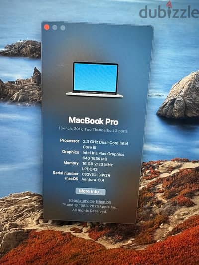 Macbook pro 2017 16GB ram