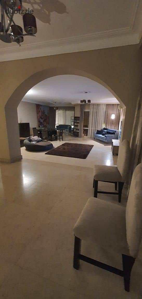 Furnished villa 7 rooms view pool for rent in Compound El Patio 1 Fifth Settlement 0