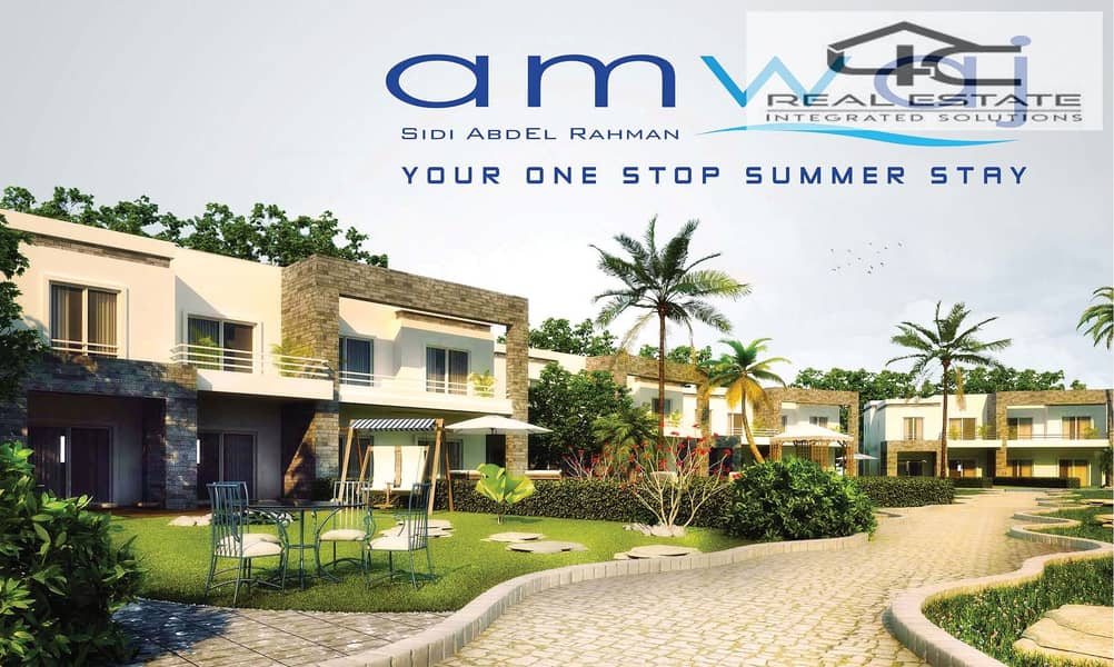 chalet 115 m at lowest price for sale in amwaj north coast view pool and landscape 0