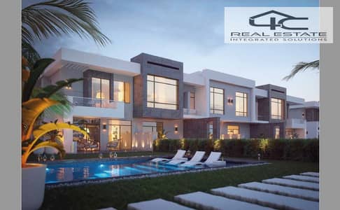 A corner townhouse villa for sale in the North Coast first row on the lagoon 165 m 3 bedrooms delivery in 2025 in Gaia Ras El Hekma