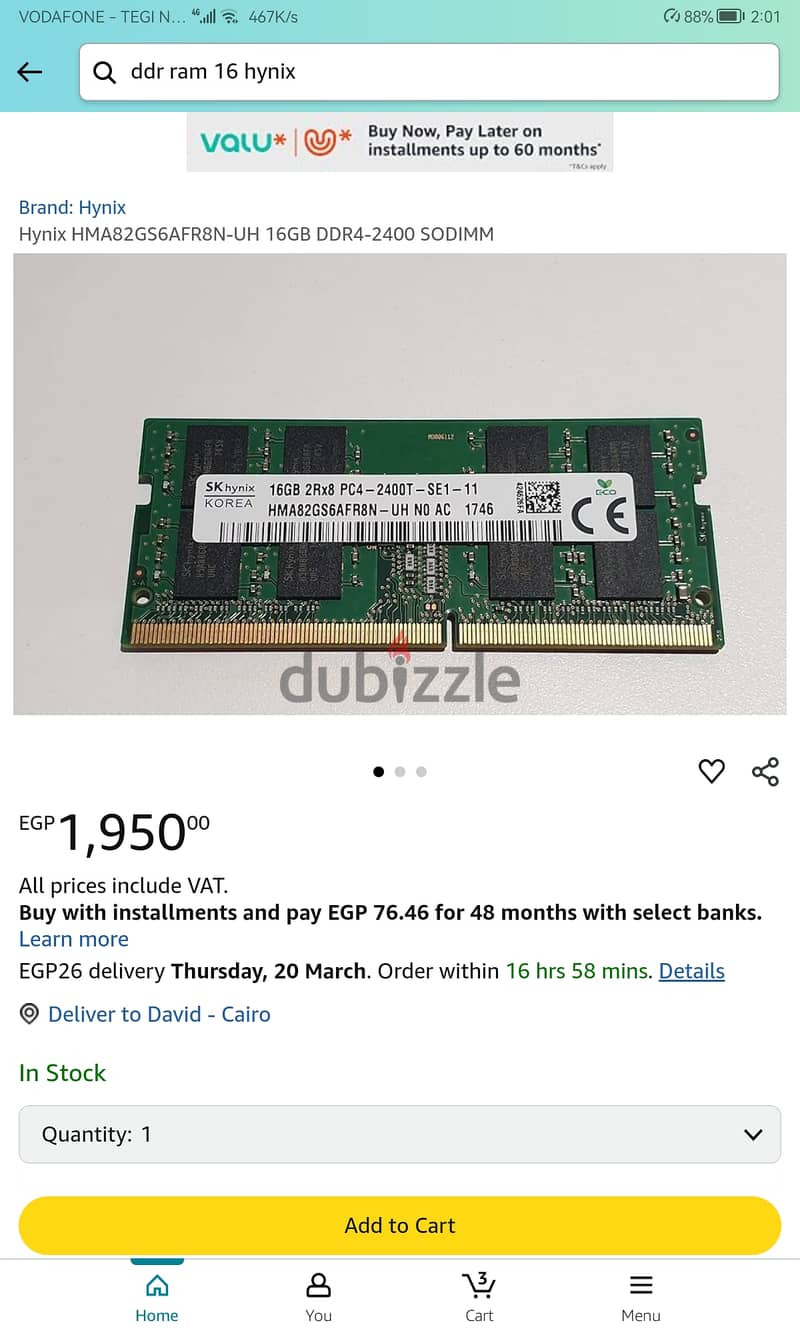 Ram ddr4 16GB 2