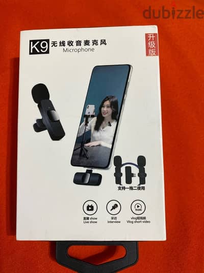 K9 Dual Wireless Microphone for all phones