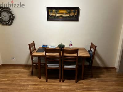 Dining table with 4 chairs used for one week