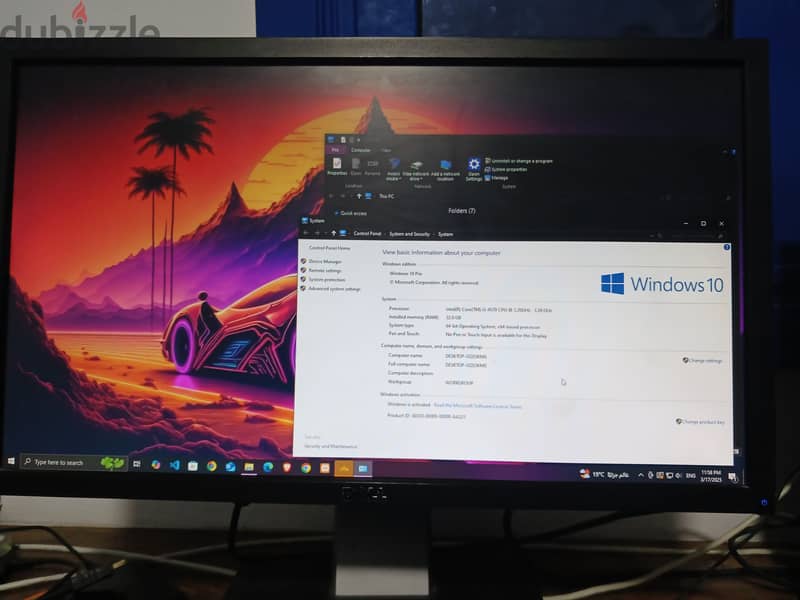 جهاز كمبيوتر hp  و شاشة Dell 2