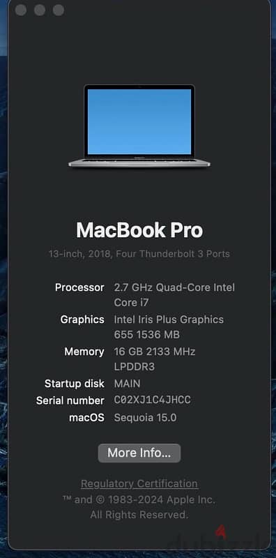 Macbook pro 2018 2