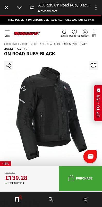 JACKET ACERBIS جاكت الدرجات النارية