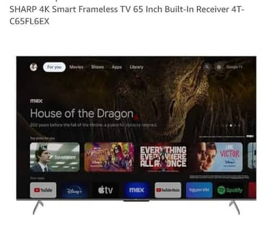 SHARP 4K Smart Frameless TV 65