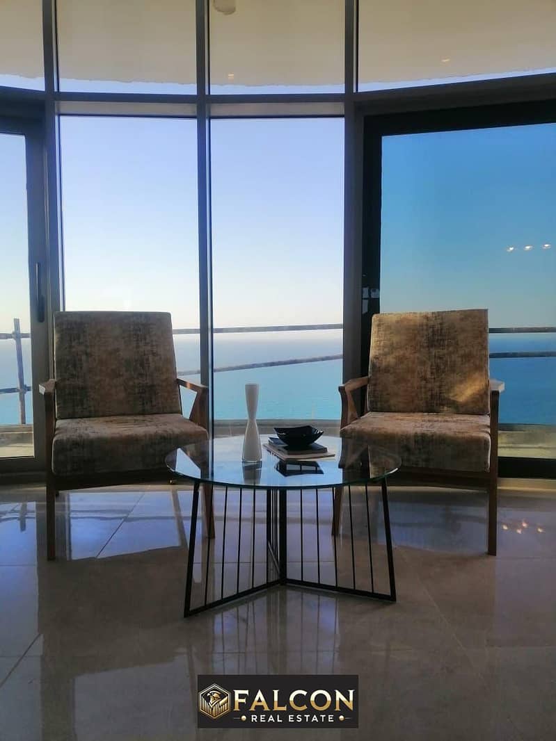 Fully finished two-bedroom apartment, sea view, immediate delivery, 15% down payment, New Alamein, North Coast 0