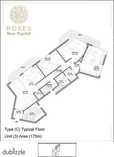 Apartment for sale 175 m in Roses Compound, New Administrative Capital