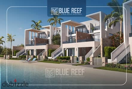 Chalet for sale with panoramic sea view and a back view of the lagoon at a very special price, fully finished with furniture, appliances and AC'S