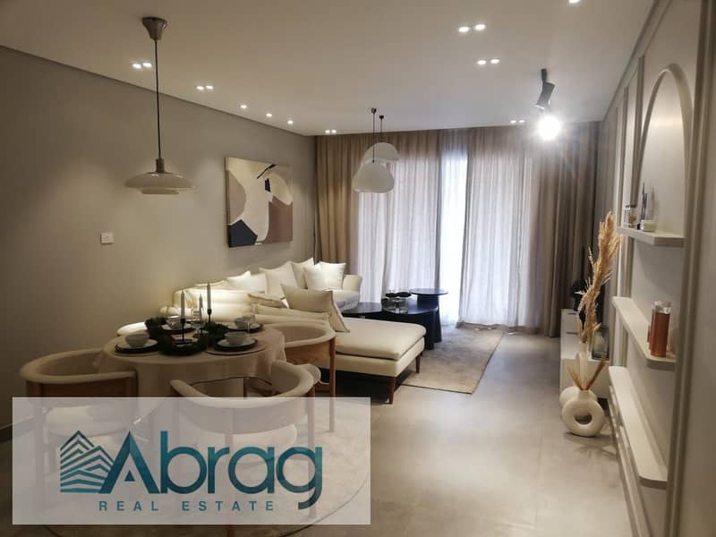 For sale, fully finished, with air conditioning, two-bedroom apartment, 15% down payment, 7-year installments, Village West, Sheikh Zayed 0