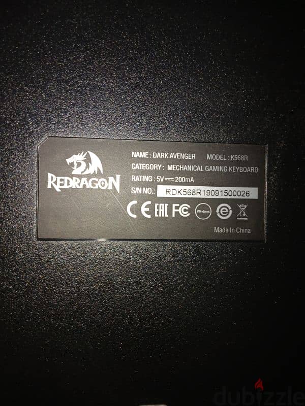 كيبورد Redragon k568r 3