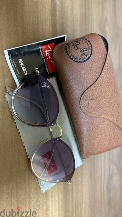 ray-ban blaze round sunglasses in arista gold