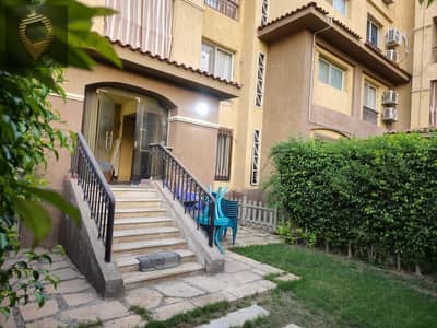 for sale ground apartment with garden 158m +55m garden, overlooking the view of wide garden in B1, the finest stages of madinaty