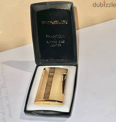 Vintage Penguin Phantom Butane lighter with boxولاعة