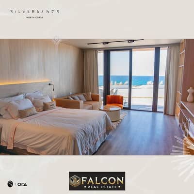 First row  VIP chalet on the sea with a private beach in Silver Sands between Almaza Bay and Sidi Haneish, North Coast, in installments