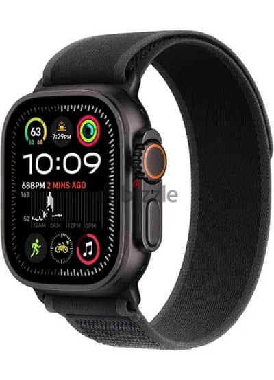 Apple Watch Ultra 2 Black Titanium Case with Black Trail Loop