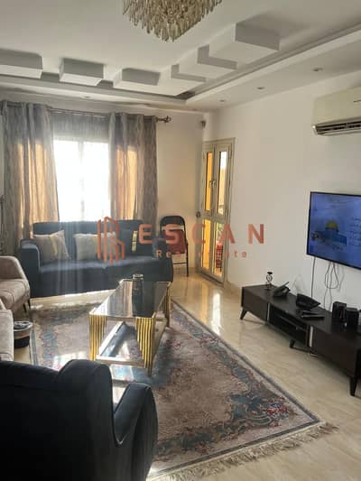 Furnished apartment for rent in first residence condition, with an area of ​​131 square meters, in Rehab 2, with a view of Naro Garden