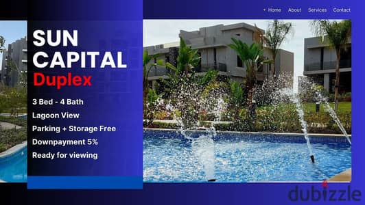 Ramadan opportunity, duplex with a 40% discount on lagoons in Sun Capital Compound. | suncapital - Sun Capital - Badia - Ashgar District - Northern Ex