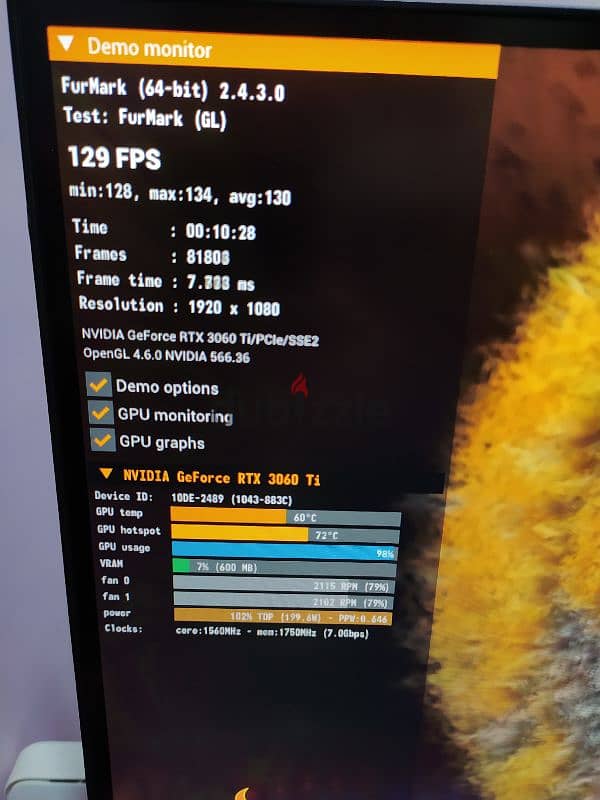 RTX 3060Ti 8 GB GDDR6 + Ryzen5 RX 5600x Turbo PBO 4.85 GHZ كيسه كامله 6